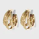 Triple-Layer Interlocking C-Hoop Earrings (316L Stainless Steel)