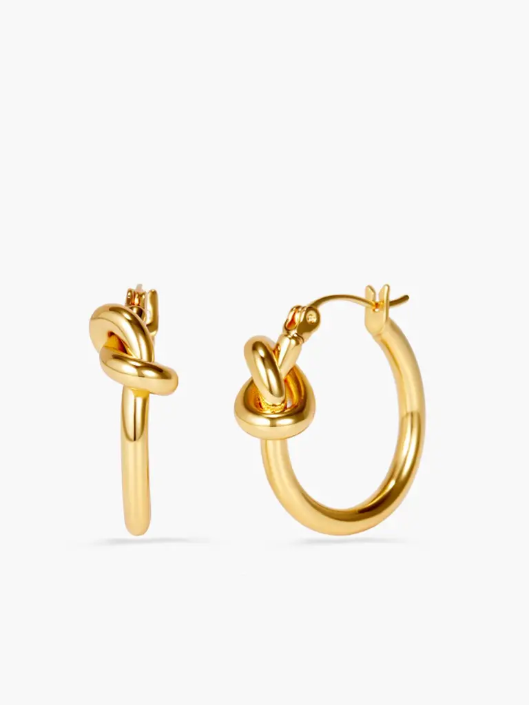 Knot Accent Hoop Earrings (316L Stainless Steel)