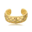 Quilted Crystal Wide Cuff Bracelet (316L Stainless Steel)