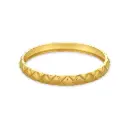 Pyramid Quilted Hinged Bangle (316L Stainless Steel)