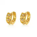 Crystal-Embellished Openwork Huggie Earrings (316L Stainless Steel)