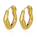 Organic Wavy Huggie Hoop Earrings (316L Stainless Steel)