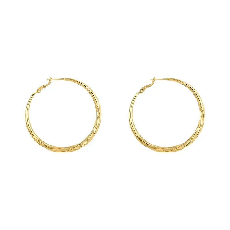 Twisted Large Hoop Earrings (316L Stainless Steel)