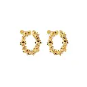 Textured Beaded C-Hoop Earrings (316L Stainless Steel)