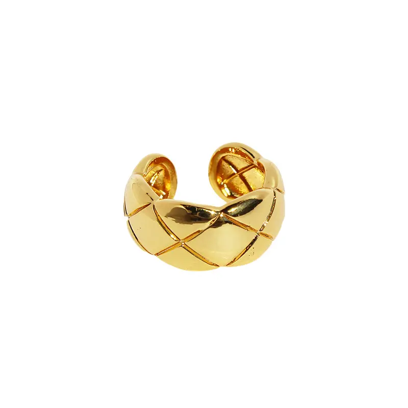 Quilted Open Cuff Ring (316L Stainless Steel)