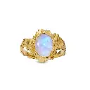 Organic Textured Moonstone CZ Ring (316L Stainless Steel)
