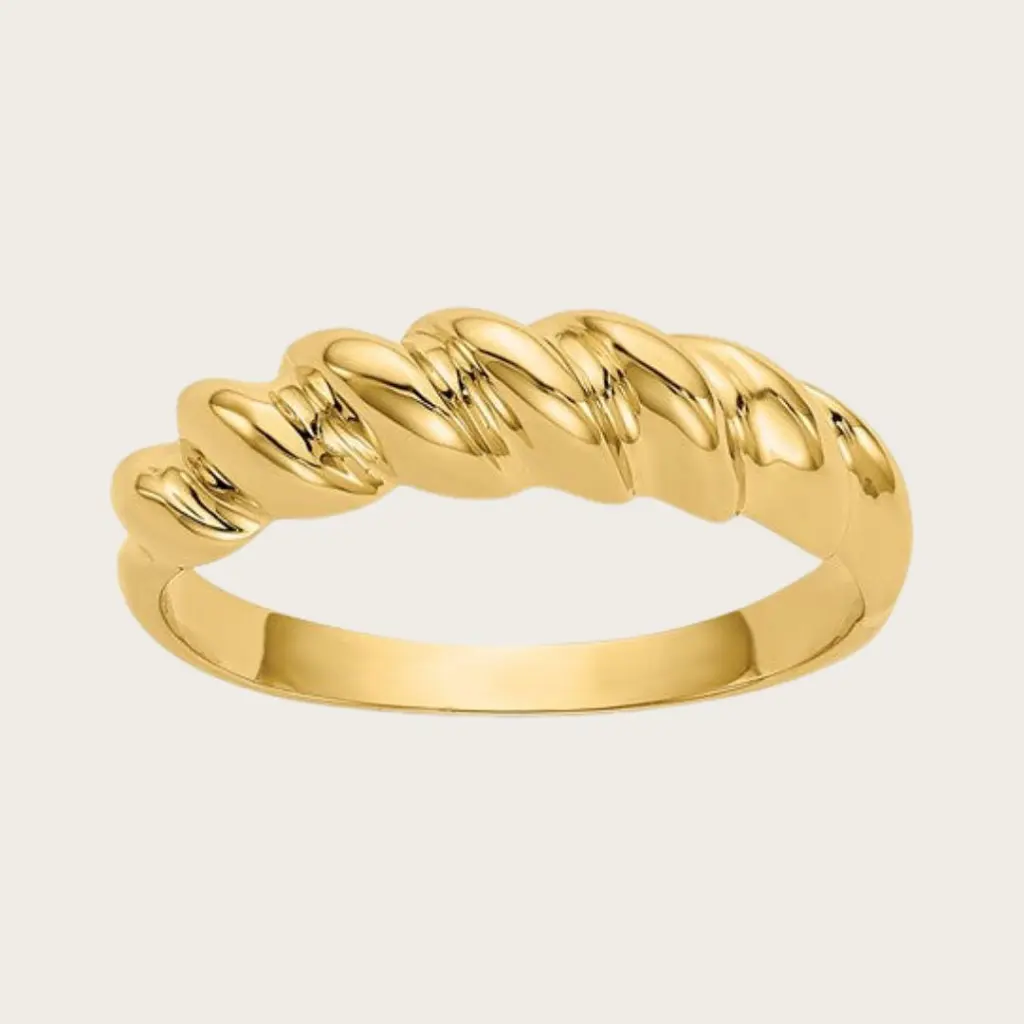 Chunky Puffed Twist Band Ring (316L Stainless Steel)