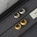 Chunky Dome Huggie Earrings (Brass)