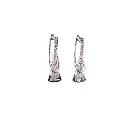 Twisted Trapezoid Full Pave CZ Drop Earrings (Brass)