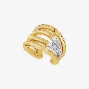 Multi-Layer Open Cuff Pave CZ Ring (316L Stainless Steel)