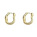 Irregular Wavy Organic Huggie Earrings (Brass)