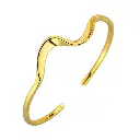 Wavy Organic Minimalist Open Cuff Bangle (Brass)