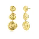 Abstract Spiral Tiered Drop Earrings (925 Sterling Silver Base 18K Gold Plated)