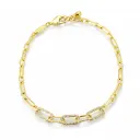 Paperclip Link Bracelet with Paved CZ Stones (925 Sterling Silver Base 18K Gold Plated)
