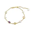 Multi Gemstone & Pearl Station Bracelet (925 Sterling Silver Base 18K Gold Plated)