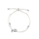 Flower Pearl Double Cord Slider Bracelet (925 Sterling Silver Base Rhodium Plated)