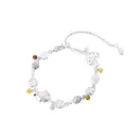 Forest Hedgehog & Mushroom Charm Bracelet (925 Sterling Silver Base Rhodium Plated)