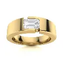 Emerald Cut CZ Tension Set Ring (316L Stainless Steel)