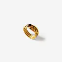 Multi-Band Snake Head Black Nano Stone Ring (316L Stainless Steel)