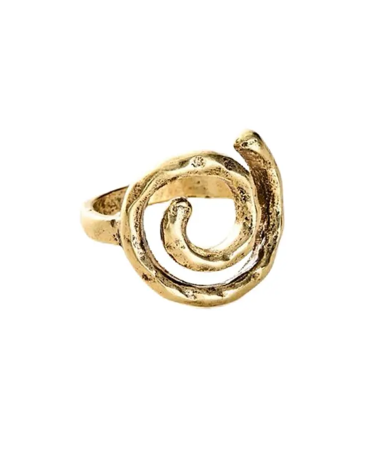 Textured Spiral Open Cuff Ring (316L Stainless Steel)