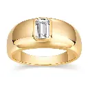 Emerald Cut CZ Dome Ring (316L Stainless Steel)