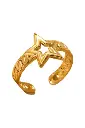 Hollow Star Chain Open Cuff Ring (316L Stainless Steel)