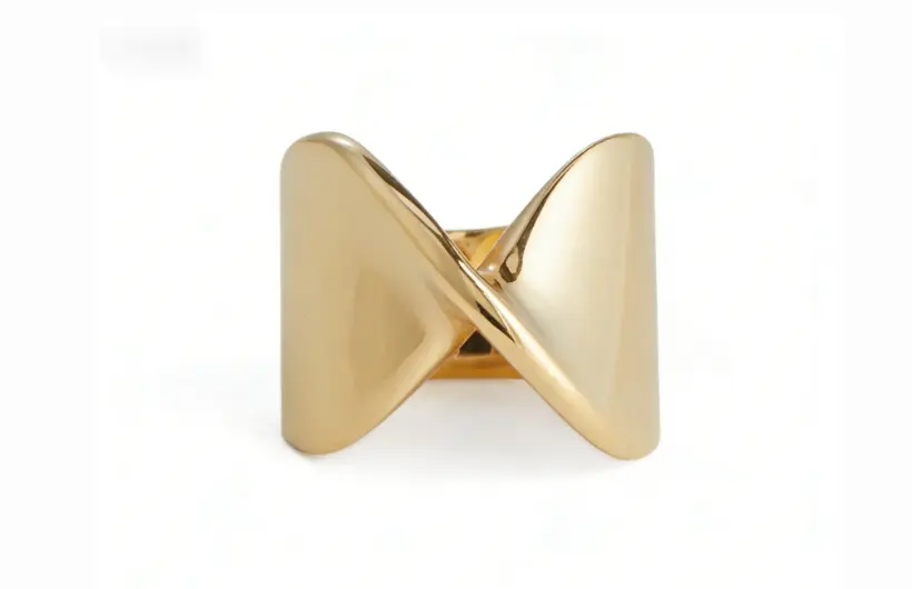 Sculptural Twisted Bow Statement Ring (316L Stainless Steel)