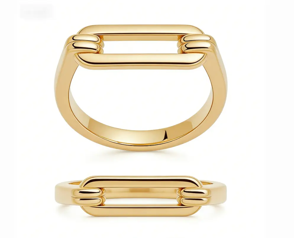 Double Bar Link Statement Ring (316L Stainless Steel)
