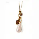 Baroque Pearl & Tiger's Eye Charm Ball Chain Necklace (316L Stainless Steel)