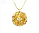 Evil Eye Moonstone Medallion Ball Chain Necklace (316L Stainless Steel)