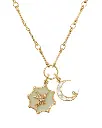 Hummingbird & Moon Enamel Charm Lariat Necklace (316L Stainless Steel)