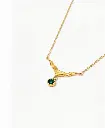 rganic Wave Emerald Solitaire Necklace (316L Stainless Steel)