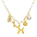Pet Lover's Balloon Dog Multi-Charm Necklace (316L Stainless Steel)